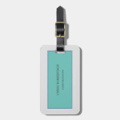 Modern minimalistisch platenblauw grijs Jouw naam  Bagagelabel (Voorkant verticaal)