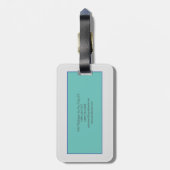 Modern minimalistisch platenblauw grijs Jouw naam  Bagagelabel (Achterkant verticaal)