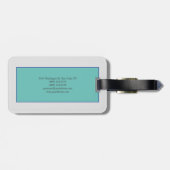 Modern minimalistisch platenblauw grijs Jouw naam  Bagagelabel (Achterkant horizontaal)