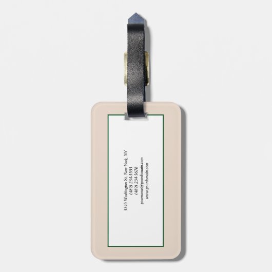 Modern minimalistisch plein bagagelabel (Achterkant verticaal)