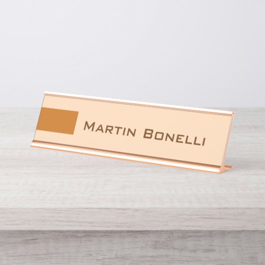 Modern minimalistisch plein bureau naambordje (Voorkant)