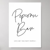 Modern minimalistisch popcorn bar teken poster (Voorkant)