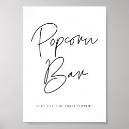 Modern minimalistisch popcorn bar teken poster
