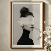 Modern minimalistisch portret Abstracte verfkwast Poster