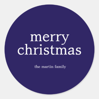 Modern Minimalistisch Prettig Kerstfeest Eenvoudig Ronde Sticker