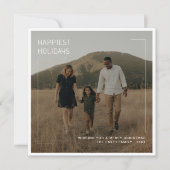 Modern Minimalistisch Prettig Kerstfeest Familie F Feestdagenkaart (Voorkant)