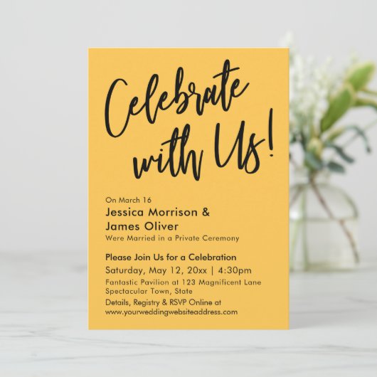 Modern minimalistisch prijsfeest met ons! kaart (Staand voorkant)