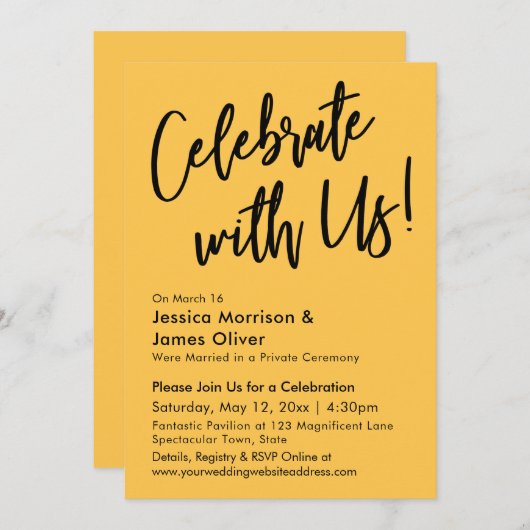 Modern minimalistisch prijsfeest met ons! kaart (Voorkant / Achterkant)