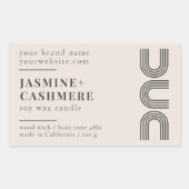 Modern minimalistisch product verpakking kaarsetik rechthoekige sticker (Voorkant)