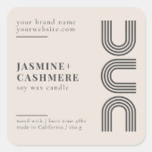 Modern minimalistisch product verpakking kaarsetik vierkante sticker (Voorkant)