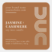 Modern minimalistisch product verpakking kaarsetik vierkante sticker (Voorkant)