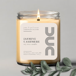 Modern minimalistisch product verpakking kaarsetik vierkante sticker