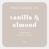 Modern minimalistisch productlabel vierkante sticker (Voorkant)