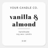 Modern minimalistisch productlabel vierkante sticker (Voorkant)