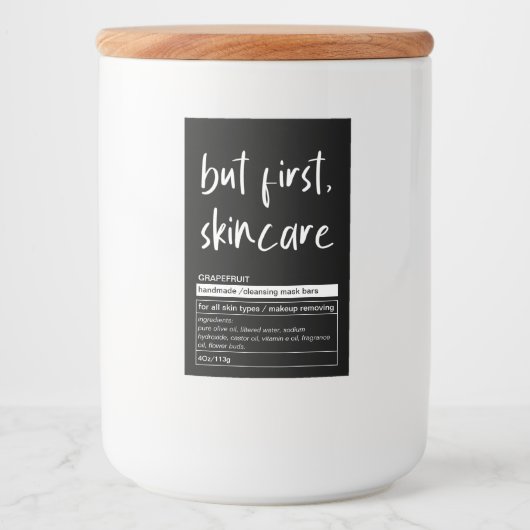 Modern minimalistisch productlabel voedselcontainer etiket (Voorkant)