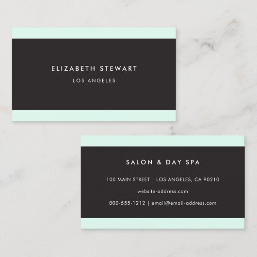 Modern minimalistisch Professional Black, wit groe Visitekaartje (Voorkant / Achterkant)