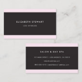 Modern minimalistisch Professional Black, wit roze Visitekaartje (Voorkant / Achterkant)