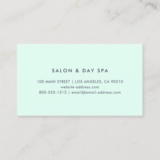 Modern minimalistisch Professional Blue Linen Gree Visitekaartje (Achterkant)