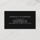 Modern minimalistisch Professional Elegant White B Visitekaartje (Achterkant)