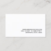 Modern minimalistisch Professional zwart Visitekaartje (Achterkant)