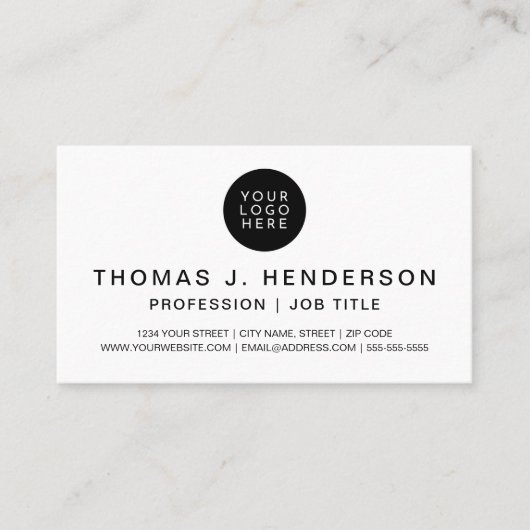 Modern Minimalistisch Professioneel Bedrijf Logo Visitekaartje (Voorkant)