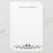 Modern Minimalistisch Professioneel Bloemmotief Briefpapier (Voorkant / Achterkant)