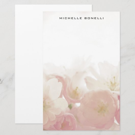 Modern Minimalistisch Professioneel Bloemontwerp Briefpapier (Voorkant / Achterkant)