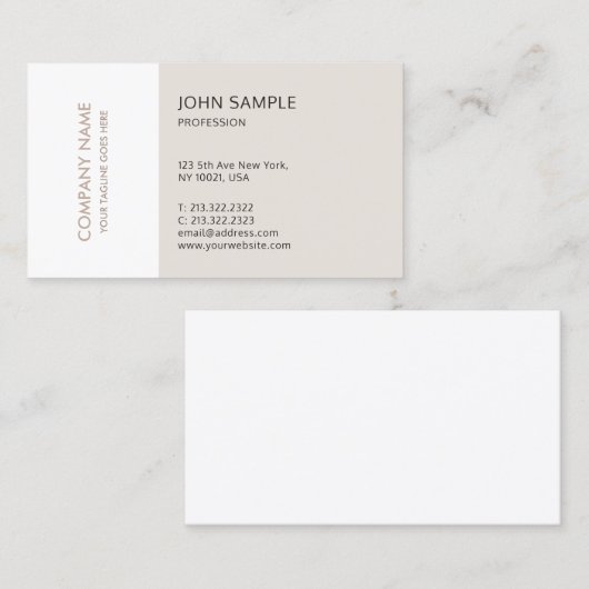 Modern minimalistisch professioneel design elegant visitekaartje (Voorkant / Achterkant)