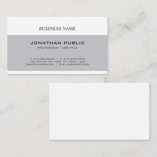 Modern minimalistisch professioneel design visitekaartje (Voorkant / Achterkant)