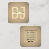 Modern minimalistisch professioneel DJ Square Busi Vierkante Visitekaartje (Voorkant / Achterkant)