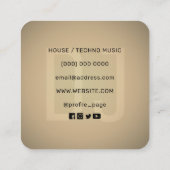 Modern minimalistisch professioneel DJ Square Busi Vierkante Visitekaartje (Achterkant)