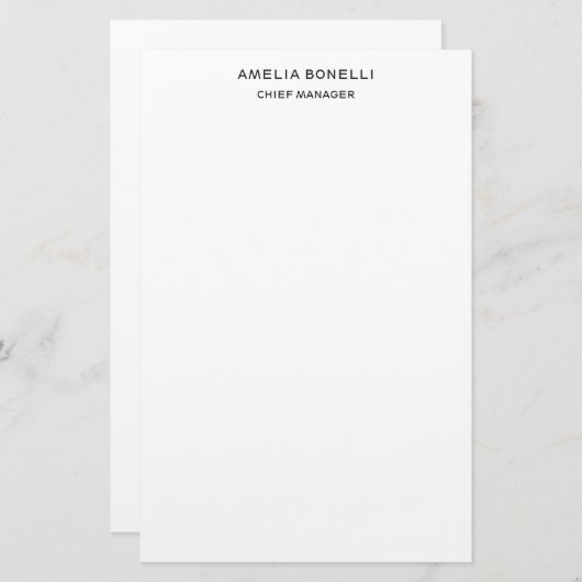 Modern Minimalistisch Professioneel Eenvoudig Briefpapier (Voorkant / Achterkant)