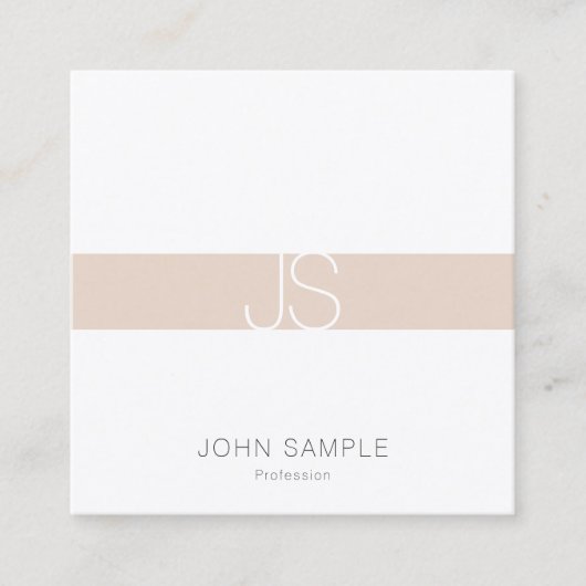 Modern minimalistisch professioneel elegant monogr vierkante visitekaartje (Voorkant)