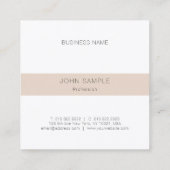 Modern minimalistisch professioneel elegant monogr vierkante visitekaartje (Achterkant)