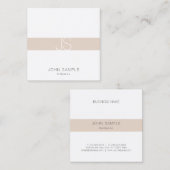 Modern minimalistisch professioneel elegant monogr vierkante visitekaartje (Voorkant / Achterkant)