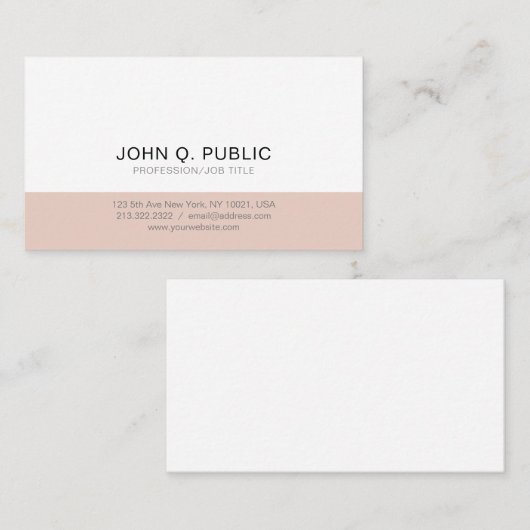 Modern minimalistisch professioneel elegant ontwer visitekaartje (Voorkant / Achterkant)