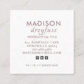 Modern minimalistisch professioneel foto Visitekaa Vierkante Visitekaartje (Achterkant)