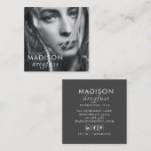 Modern minimalistisch professioneel foto Visitekaa Vierkante Visitekaartje (Voorkant / Achterkant)