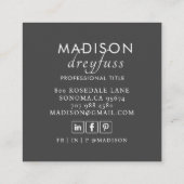 Modern minimalistisch professioneel foto Visitekaa Vierkante Visitekaartje (Achterkant)