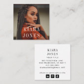 Modern minimalistisch professioneel fotoplein vierkante visitekaartje (Voorkant / Achterkant)