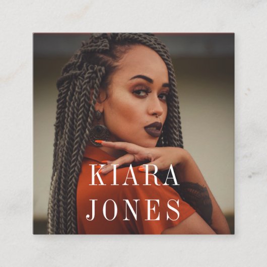 Modern minimalistisch professioneel fotoplein vierkante visitekaartje (Voorkant)