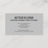 Modern minimalistisch professioneel grijs monogram visitekaartje (Achterkant)