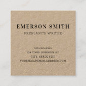 Modern minimalistisch professioneel Kraft-papier Vierkante Visitekaartje (Voorkant)