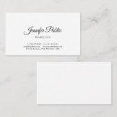 Modern minimalistisch professioneel legant script visitekaartje (Voorkant / Achterkant)