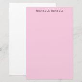 Modern Minimalistisch Professioneel Licht Roze Fem Briefpapier (Voorkant / Achterkant)