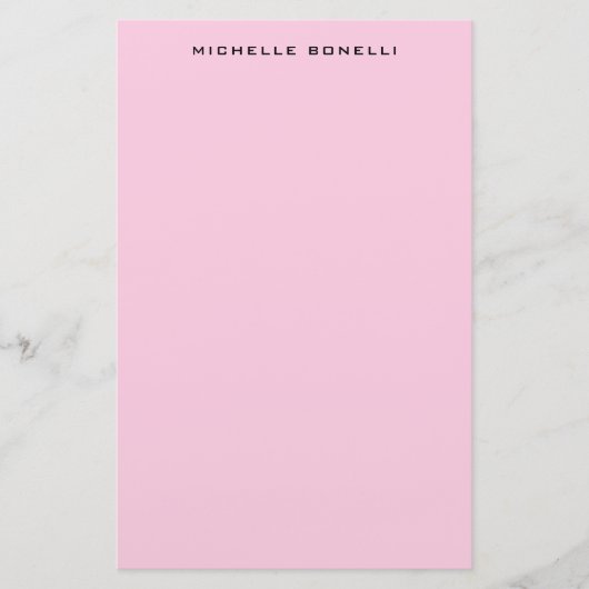 Modern Minimalistisch Professioneel Licht Roze Fem Briefpapier (Voorkant)