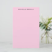 Modern Minimalistisch Professioneel Licht Roze Fem Briefpapier (Staand voorkant)