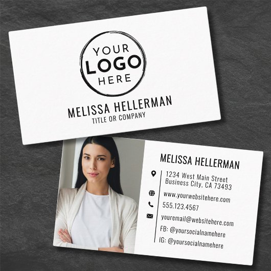 Modern Minimalistisch Professioneel Logo Foto Visitekaartje