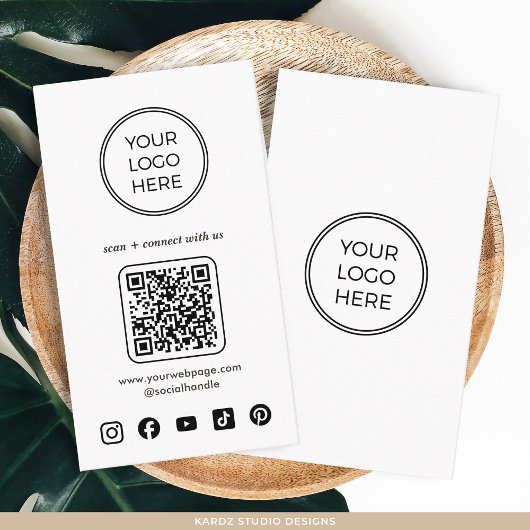 Modern Minimalistisch Professioneel Logo QR Code Visitekaartje