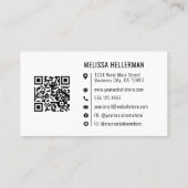 Modern Minimalistisch Professioneel Logo QR Code Visitekaartje (Achterkant)